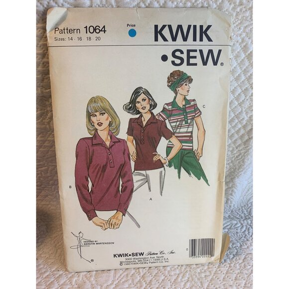 Kwik Sew Misses Top Sewing Pattern sz 14-20 1064 - uncut - Picture 6 of 11